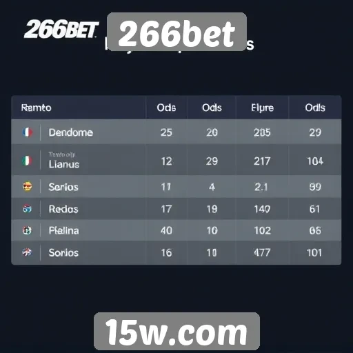 Comparativo de odds em diferentes eventos na 266bet